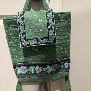Green Quilted Butterfly Backpack